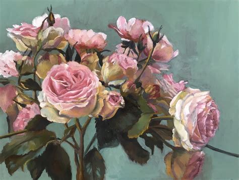 Painting Vintage Roses Original Art By Julia Armstrong Peltz