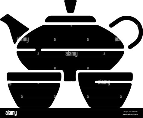 Chinese Tea Set Black Glyph Icon Stock Vector Image And Art Alamy