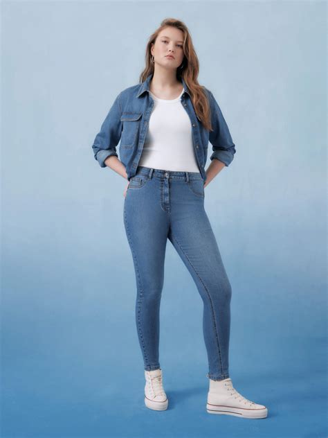 Women S Mid Blue Sculpting Skinny Jeans Primark