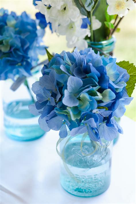 Blue Hydrangea Centerpiece Elizabeth Anne Designs The Wedding Blog