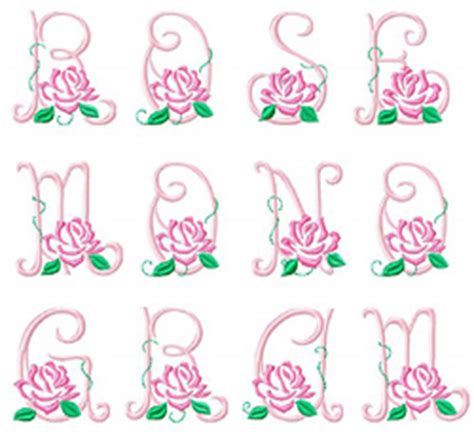 Rose Monogram Embroidery Font Annthegran