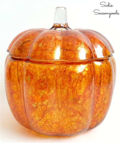 Alcohol Ink On Glass Pumpkins With Alcohol Paint For Fall Home Decor