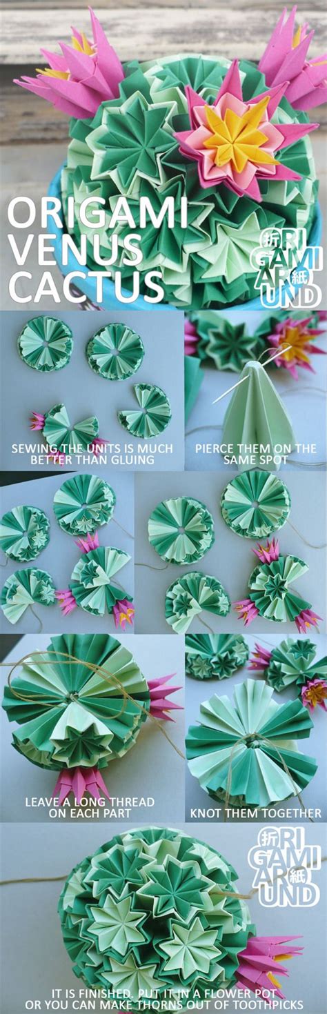 Origamiaround “ How To Make An Origami Venus Kusudama Cactus Tutorial