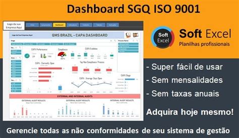 Planilha De Dashboard Sgq Iso 9001 Em Excel Artofit