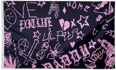 Lil Peep Rap Life Is Beautiful Pink Flag Tapestry 3x5 Feet 3x5 Ft