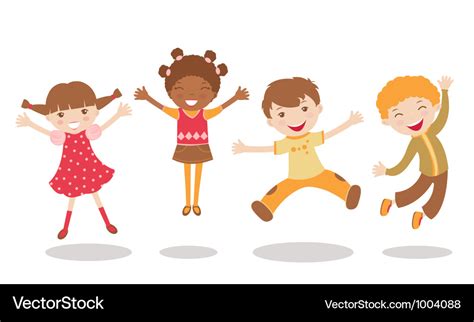 Jumping Kids Royalty Free Vector Image Vectorstock