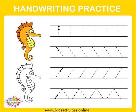 Handwriting Practice Sheets Kindergarten Free Printable Kids