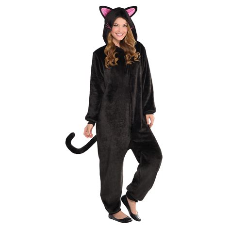 Halloween cat jumpsuit costume overall & pyjama. Adult Black Cat Onesie Costume - Walmart.com