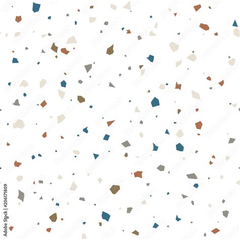 Terrazzo Flooring Texture Vector Seamless Pattern Abstract Shapes