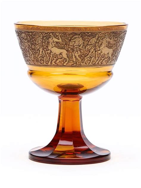 Moser Acid Etched Classical Figure Amber Glass Bowl Circa 1920 At 1stdibs