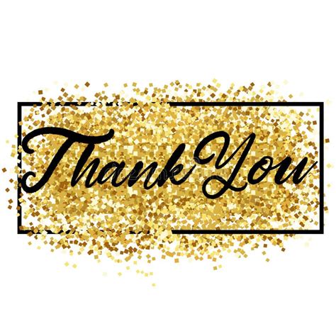 Thank You Lettering Over Gold Vector Illustration O Stock Vector