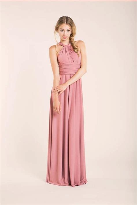 Powder Pink Rosa Palo Bridesmaid Long Dress Bridesmaids Dresses