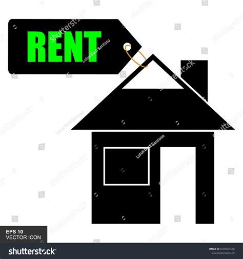 Icons Houses Rent White Backgrounds Vector Stock Vector (Royalty Free