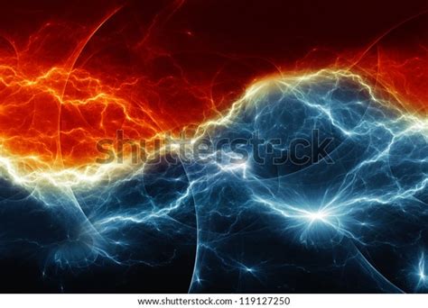 Fire Ice Abstract Fractal Lightning Stock Illustration 119127250