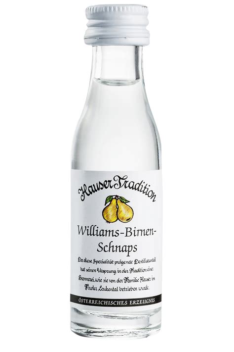 Die wurzeln der schnäpse von hauser, die unter dem label „hauser tradition vermarktet werden, gehen zurück auf eine kleine destillerie im österreichischen leukental. Hauser Tradition Williams Birnen Schnaps 0,02 Liter ...