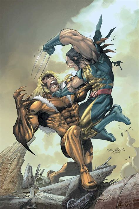 Sabretooth Vs Wolverine Comic Book Art Pinterest