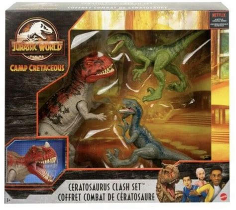 Jurassic World Camp Cretaceous Ceratosaurus Clash Set Action Figure 3 Pack Ceratosaurus 2x