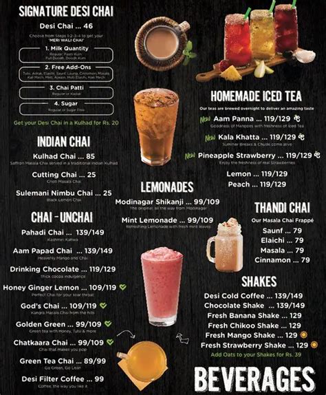 Menu At Chaayos Cafe Sector 127 Noida Ihdp