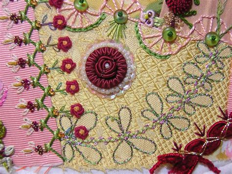 Crazy Quilt Embroidery Stitches Butterfly Wings Are Different Fabric Crazy Quilts Patterns