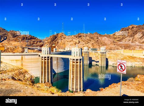 Famous And Amazing Hoover Dam At Lake Mead Nevada And Arizona Border
