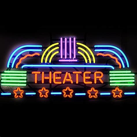 Theater Neon Sign Elite Home Gamerooms Game Room Art