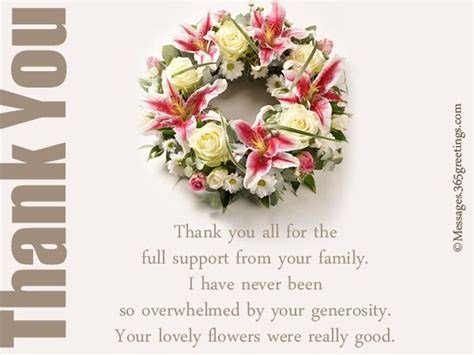 Funeral Thank You Notes Funeral Flowers Thank You