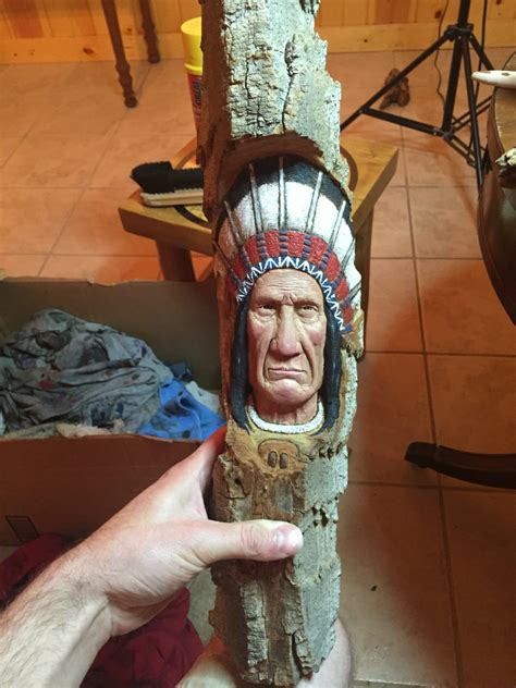 Reserved For Steve Wood Carving Native American Indian Sculpture Hand Carved Wood T