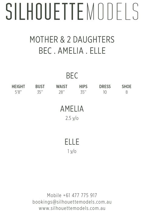 Bec Amelia Elle And Zara Silhouette Models