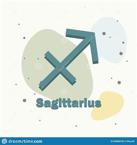 Sagittarius Zodiac Sign Astrological Symbol On Multicolored Background