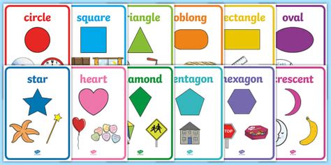 2d Shapes With Everyday Objects Display Posters Eylf