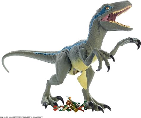 Jurassic World Large Dinosaur Toy Super Colossal Velociraptor Blue Action Figure 3