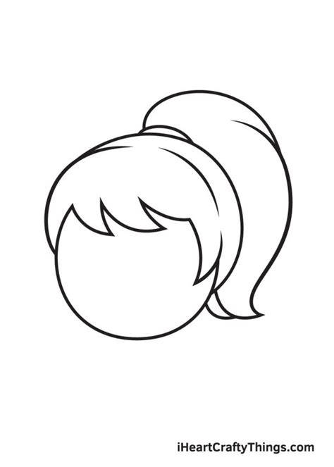Ponytail Drawing How To Draw A Ponytail Step By Step
