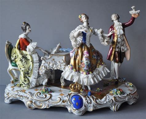 Vintage porcelain lovely angels dresden mercedes w.germany mantle clock cherubs. Antique Large Volkstedt Germany Dresden Porcelain Figure ...