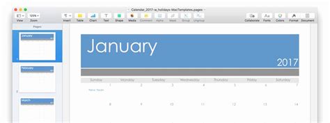 Pages Calendar Template Mac