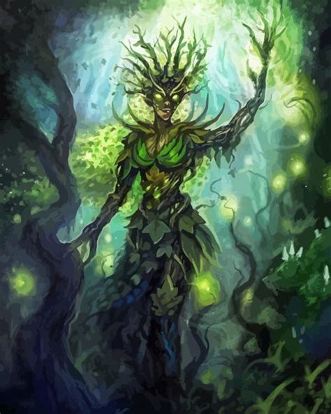 Aesthetic Dryad Nymph Paint By Number Numpaints Paint By Numbers