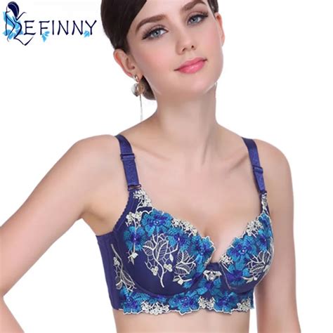 Newest Sexy Women Push Up Bra Thin Elegant Chinese Style Embroidery Collection Breast Adjusting