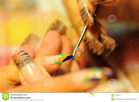 Drawing on a nail stock photo. Image of paint, dark, brush - 7107216