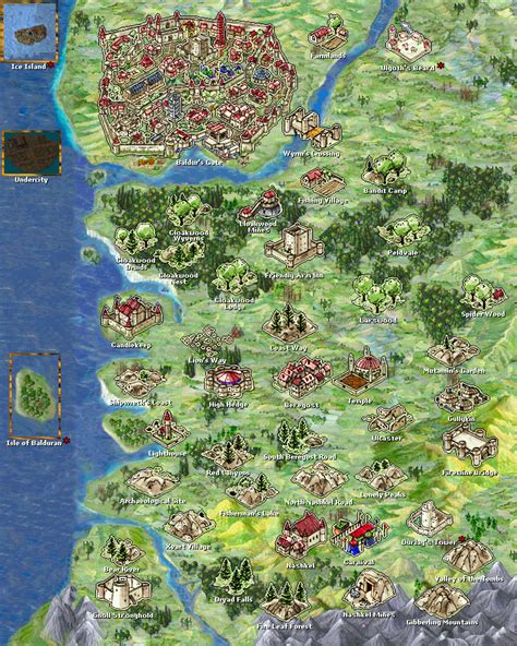 Baldurs Gate Area Fantasy World Map Baldurs Gate Portraits Fantasy Map