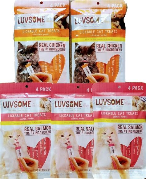 Delicious wet texture allows your cat to enjoy seafood and juices together, rather than only being able to lick the sauce while having to leave the meat behind. Luvsome Lickable Cat Treats Salmon, Chicken Variety Pack ...