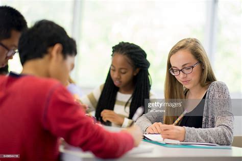 Doing A Homework Assignment High Res Stock Photo Getty Images