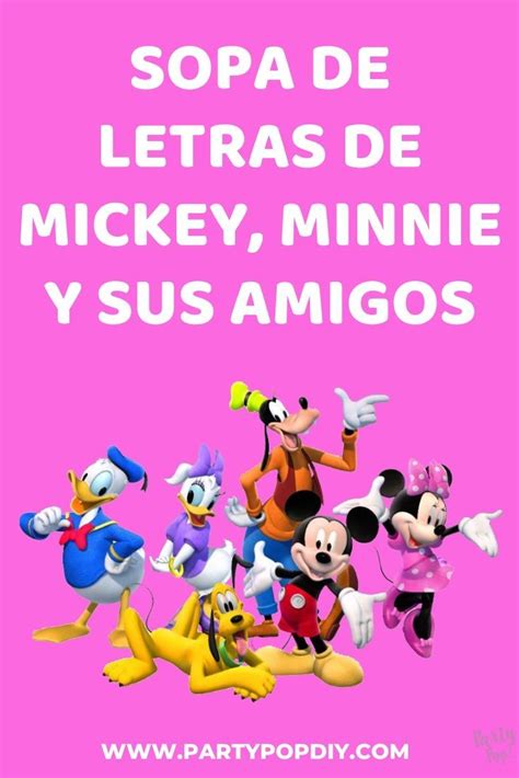 Sopa De Letras Mickey Y Minnie Letras De Mickey Sopa De Letras