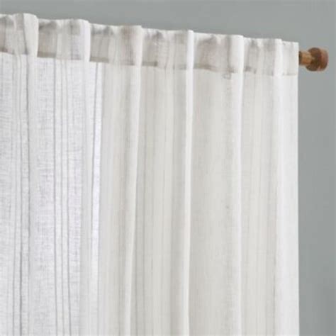 Bee And Willow Sheer Multi Stripe 84 Inch Window Curtain Panel In Linen