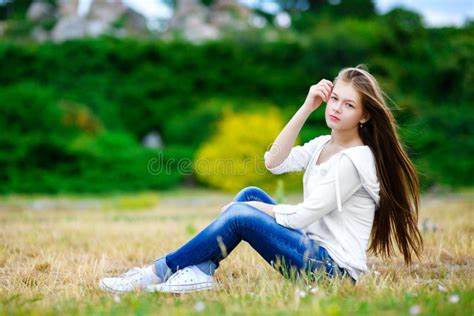 Beautiful Teen Girl Enjoying In Nature Stock Image Image Of Park
