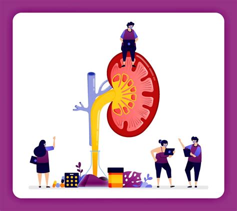Design Illustration For Kidney Disease And Treatment Detail Inside The