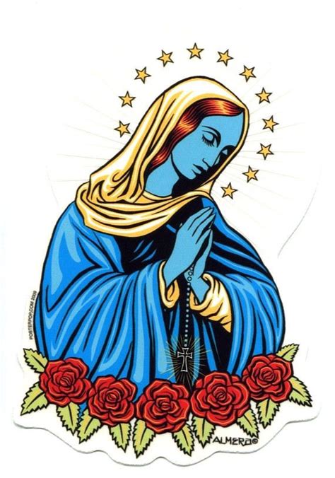 Art Sticker Blue Mary By Artist Marco Almera Decal Ma7 Etsy In 2021