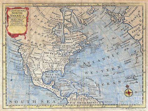 Old World Map Of North America Photograph By Inspired Nature