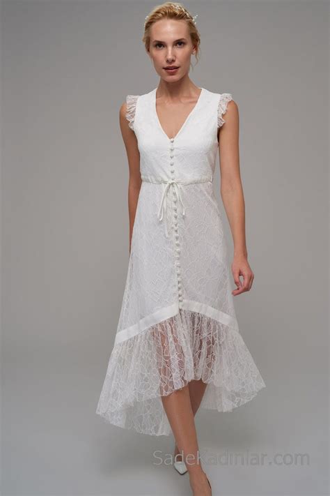 2023 Düğün ve Davetleri İçin Dantel Abiye Modelleri Beyaz Dantel Elbise