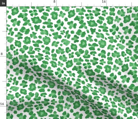 Leopard Green Animal Print Fabric 8 Leopard Print Etsy