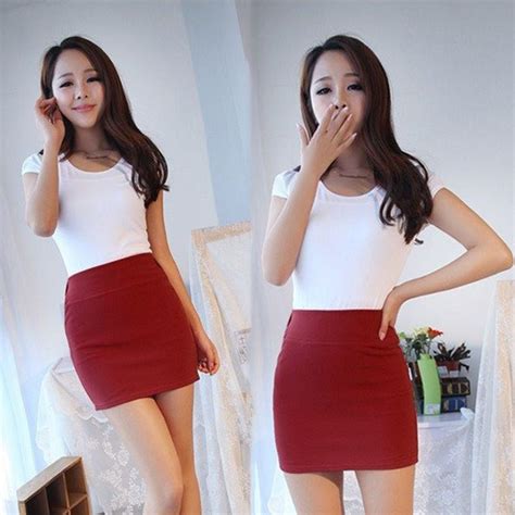 Mini Skirt Slim Seamless Stretch Tight Short Skirt Elastic Waist Dress For Girls Ebay