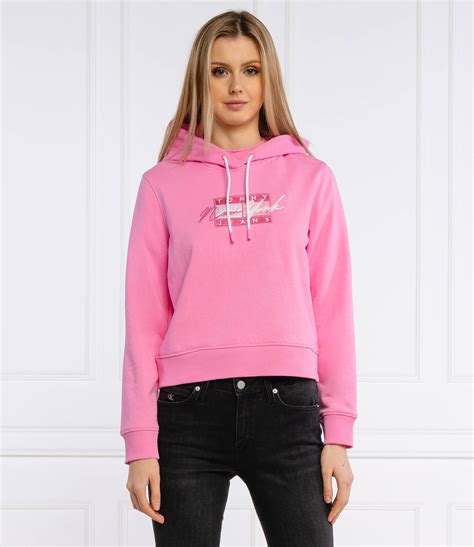 Sweatshirt Cropped Fit Tommy Jeans Pink Gomezplen